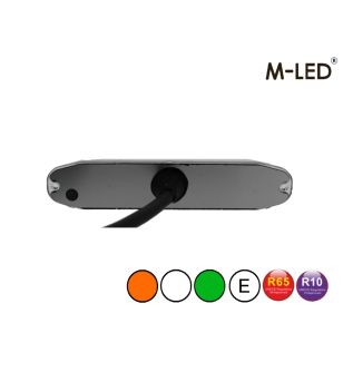 Warning light - M-Led - 4.6" - 11.8cm - Clear - Tricolor - 20 flash patterns - White/Amber/Green - R65 - 12V-30V