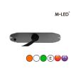 Warning light - M-Led - 4.6" - 11.8cm - Clear - Tricolor - 20 flash patterns - White/Amber/Green - R65 - 12V-30V