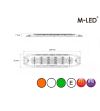 Blixtljus - M-Led - 4.6" - 11.8cm - Klar - Trefärgad - 20 blixtmönster - Vit/Bärnsten/Grön - R65 - 12V-30V -