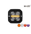 Blixtljus - M-Led - 2.4" - 6cm - Klar - Positionsljus Röd/Bärnsten - 20 blixtmönster - R65 - 12V-24V -