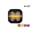 Blixtljus - M-Led - 2.4" - 6cm - Klar - Positionsljus Röd/Bärnsten - 20 blixtmönster - R65 - 12V-24V -