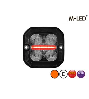 Warning light - M-Led - 2.4" - 6cm - Clear - Position light Red/Amber - 20 flash patterns - R65 - 12V-24V