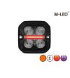 Warning light - M-Led - 2.4" - 6cm - Clear - Position light Red/Amber - 20 flash patterns - R65 - 12V-24V