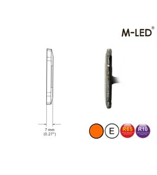 Blitzleuchte - M-Led - 2.4" - 6cm - Klar - Positionslicht Rot/Amber - 20 Blitzmuster - R65 - 12V-24V