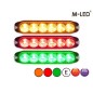 Flitser - M-Led - 4.6" - 11.8cm - Helder - Driekleurig - 20 flitspatronen - Amber/Rood/Groen - R65 - 12V-30V