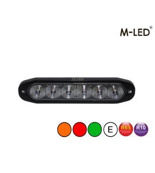 Flitser - M-Led - 4.6" - 11.8cm - Helder - Driekleurig - 20 flitspatronen - Amber/Rood/Groen - R65 - 12V-30V