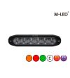 Warning light - M-Led - 4.6" - 11.8cm - Clear - Tricolor - 20 flash patterns - Amber/Red/Green - R65 - 12V-30V