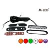 Blixtljus - M-Led - 4.6" - 11.8cm - Klar - Trefärgad - 20 blixtmönster - Bärnsten/Röd/Grön - R65 - 12V-30V -