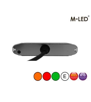 Warning light - M-Led - 4.6" - 11.8cm - Clear - Tricolor - 20 flash patterns - Amber/Red/Green - R65 - 12V-30V