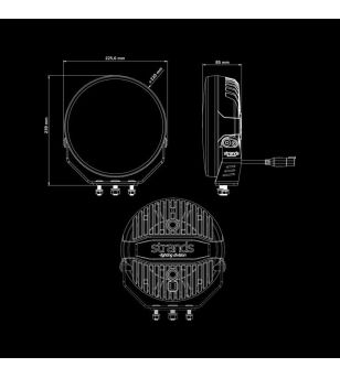 Driving light - Strands - Firefly Pro 9 - 8.7" - 22cm - Position light White/Amber - 2 flash patterns - Driving
