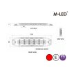 Flitser - M-Led - 5.1" - 13cm - Helder - Superdun - 26 flitspatronen - Rood - 12V-24V