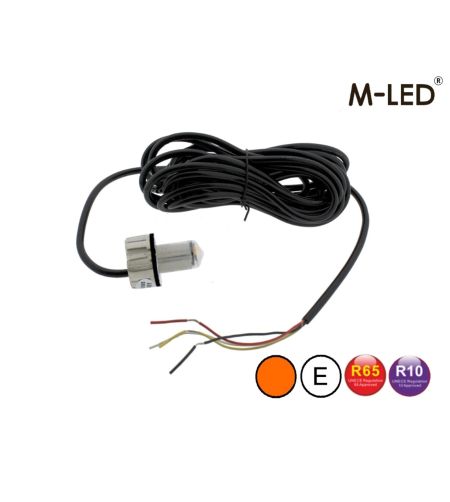 Blitzleuchte - M-Led - Undercover - 1" - 2.6cm - Klar - 26 Blitzmuster - Amber - R65 - 12V-24V