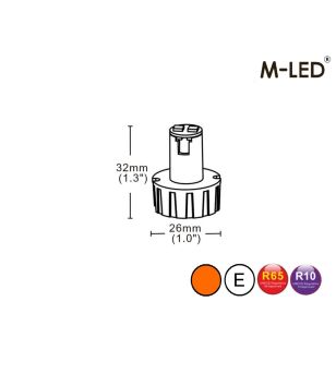 Flitser - M-Led - Undercover - 1" - 2.6cm - Helder - 26 flitspatronen - Amber - R65 - 12V-24V