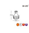 Blitzleuchte - M-Led - Undercover - 1" - 2.6cm - Klar - 26 Blitzmuster - Amber - R65 - 12V-24V
