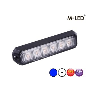 Blixtljus - M-Led - Pro 6 - Compact - 5" - 12.8cm - Klar - 26 blixtmönster - Blå - R65 - 12V-24V -
