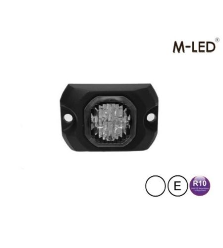 Blixtljus - M-Led - HideAway - 2.2" - 5.5cm - Klar - 23 blixtmönster - Vit - 12V-24V 