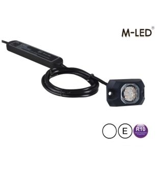 Flitser - M-Led - HideAway - 2.2" - 5.5cm - Helder - 23 flitspatronen - Wit - 12V-24V