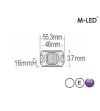 Flitser - M-Led - HideAway - 2.2" - 5.5cm - Helder - 23 flitspatronen - Wit - 12V-24V