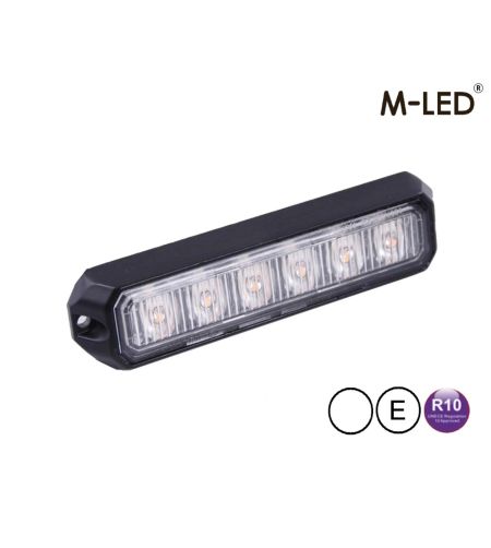 Blitzleuchte - M-Led - Pro 6 - Compact - 5" - 12.8cm - Klar - 26 Blitzmuster - Weiß - 12V-24V