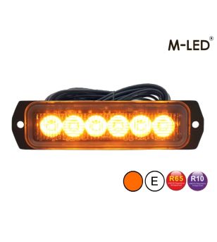 Blitzleuchte - M-Led - 4.4" - 11.3cm - Klar - Extra Hell - 25 Blitzmuster - Amber - R65 - 12V-24V