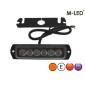 Blitzleuchte - M-Led - 5m Kabel - 4.4" - 11.3cm - Klar - Extra Hell - 25 Blitzmuster - Amber - R65 - 12V-24V Blitzleuchte - M-Led - 5m Kabel - 4.4" - 11.3cm - Klar - Extra Hell - 25 Blitzmuster - Amber - R65 - 12V-24V