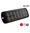 Blitzleuchte - M-Led - 4.5" - 11.4cm - Klar - 22 Blitzmuster - Rot - 12V-24V