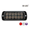 Blixtljus - M-Led - 4.5" - 11.4cm - Klar - 22 blixtmönster - Röd - 12V-24V -
