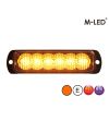 Blixtljus - M-Led - 4.4" - 11.3cm - Smoke - Dark Look - 26 blixtmönster - Bärnsten - R65 - 12V-24V -
