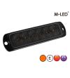 Warning light - M-Led - 4.4" - 11.3cm - Smoke - Dark Look - 26 flash patterns - Amber - R65 - 12V-24V