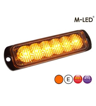 Blitzleuchte - M-Led - 4.4" - 11.3cm - Smoke - Dark Look - 26 Blitzmuster - Amber - R65 - 12V-24V