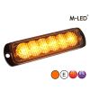 Flitser - M-Led - 4.4" - 11.3cm - Smoke - Dark Look - 26 flitspatronen - Amber - R65 - 12V-24V