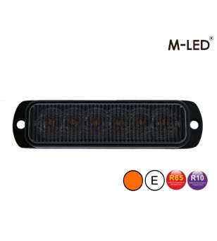 Blitzleuchte - M-Led - 4.4" - 11.3cm - Smoke - Dark Look - 26 Blitzmuster - Amber - R65 - 12V-24V