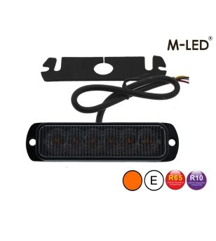 Flitser - M-Led - 4.4" - 11.3cm - Smoke - Dark Look - 26 flitspatronen - Amber - R65 - 12V-24V