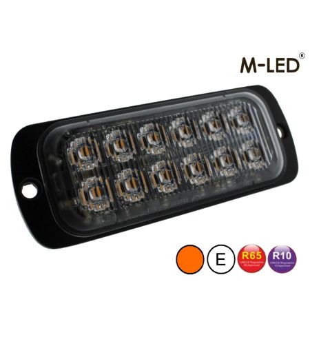 Blitzleuchte - M-Led - 4.5" - 11.4cm - Klar - 22 Blitzmuster - Amber - R65 - 12V-24V