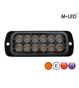 Warning light - M-Led - 4.5" - 11.4cm - Clear - 22 flash patterns - Amber - R65 - 12V-24V