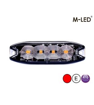 Flitser - M-Led - 3.9" - 9.8cm - Helder - Superdun - 26 flitspatronen - Rood - 12V-24V