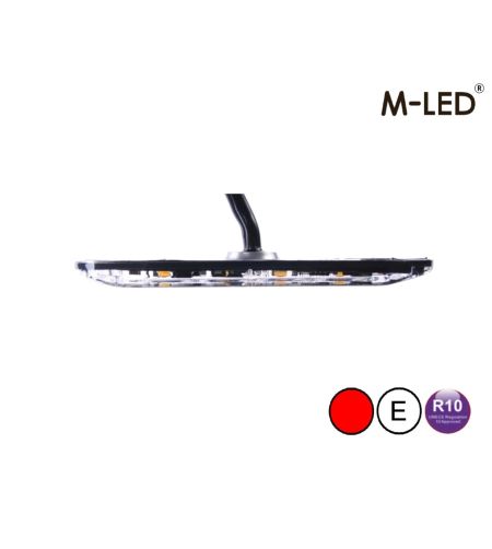 Blitzleuchte - M-Led - 3.9" - 9.8cm - Klar - Super dünn - 26 Blitzmuster - Rot - 12V-24V 