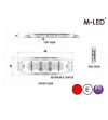 Flitser - M-Led - 3.9" - 9.8cm - Helder - Superdun - 26 flitspatronen - Rood - 12V-24V