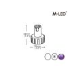 Flitser - M-Led - Undercover - 1" - 2.6cm - Helder - 26 flitspatronen - Wit - 12V-24V