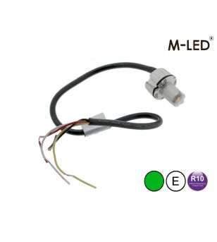 Blixtljus - M-Led - Undercover - 1" - 2.6cm - Klar - 19 blixtmönster - Grön - 12V-24V -