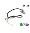 Blixtljus - M-Led - Undercover - 1" - 2.6cm - Klar - 19 blixtmönster - Grön - 12V-24V -