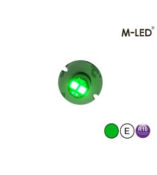 Warning light - M-Led - Undercover - 1" - 2.6cm - Clear - 19 flash patterns - Green - 12V-24V