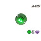 Warning light - M-Led - Undercover - 1" - 2.6cm - Clear - 19 flash patterns - Green - 12V-24V