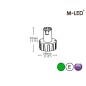 Warning light - M-Led - Undercover - 1" - 2.6cm - Clear - 19 flash patterns - Green - 12V-24V
