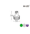 Flitser - M-Led - Undercover - 1" - 2.6cm - Helder - 19 flitspatronen - Groen - 12V-24V