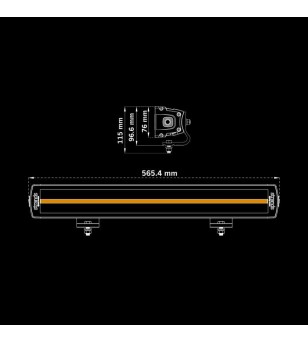 LED bar - Strands - Siberia XP - DR - 22.2" - 56.5cm - Smoke - Positielicht Wit/Amber - Driving