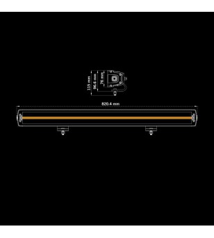 LED-ramp - Strands - Siberia XP - DR - 32.3" - 82cm - Smoke - Positionsljus Vit/Bärnsten - Driving 