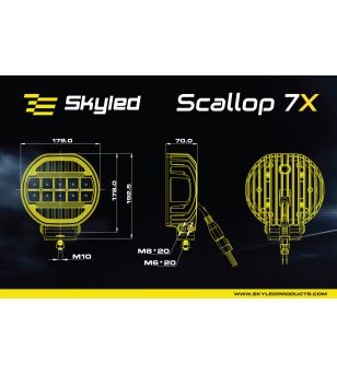 Verstraler - Skyled - Scallop 7X - 7" - 17.8cm - Smoke - Positielicht Wit/Amber - Driving