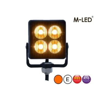 Warning light - M-Led - 2.9" - 7.4cm - Clear - Adjustable - 23 flash patterns - Amber - R65