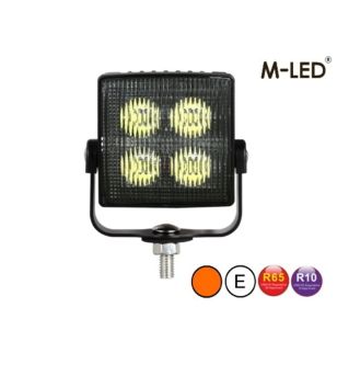 Warning light - M-Led - 2.9" - 7.4cm - Clear - Adjustable - 23 flash patterns - Amber - R65